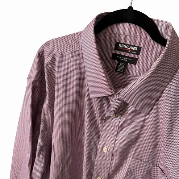 Set of 2 Kirkland Mens Size 19 34/35 Dress Shirt Tailored Fit Long Sleeve - Picture 10 of 12